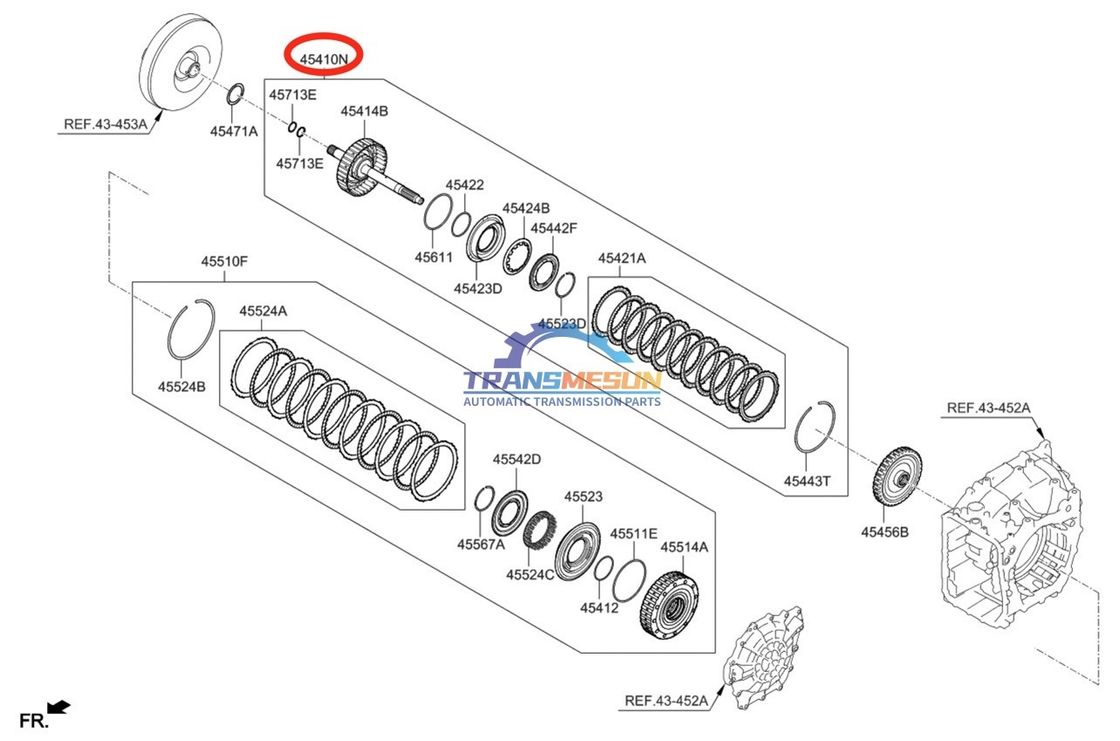 digunakan 454143F800 otomatis transmisi kit perbaikan Retainer Assembly-35R kopling A6MF2-2 untuk Kia Sorento 2.0L
